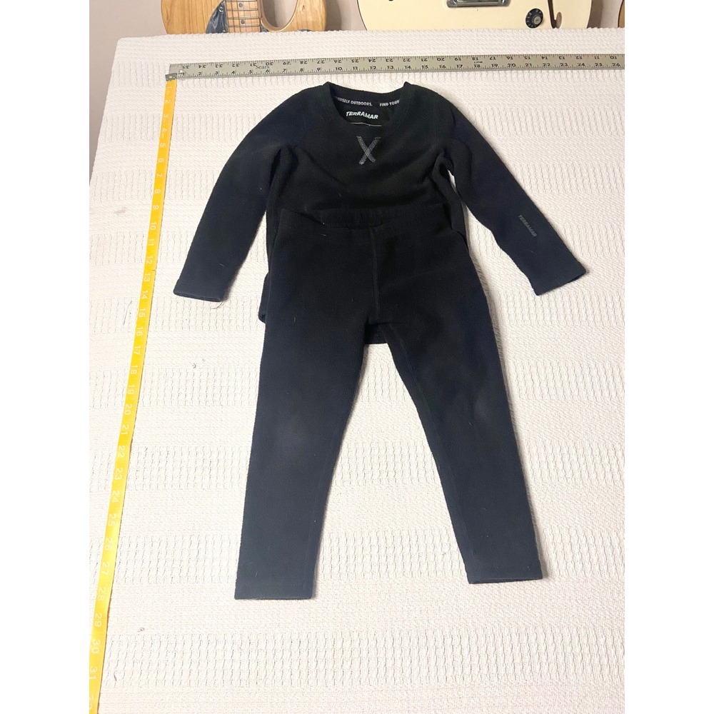 Terramar Climasense 4.0 Kids 2T Thermal Base Layer Set Fleece Black Heavyweight